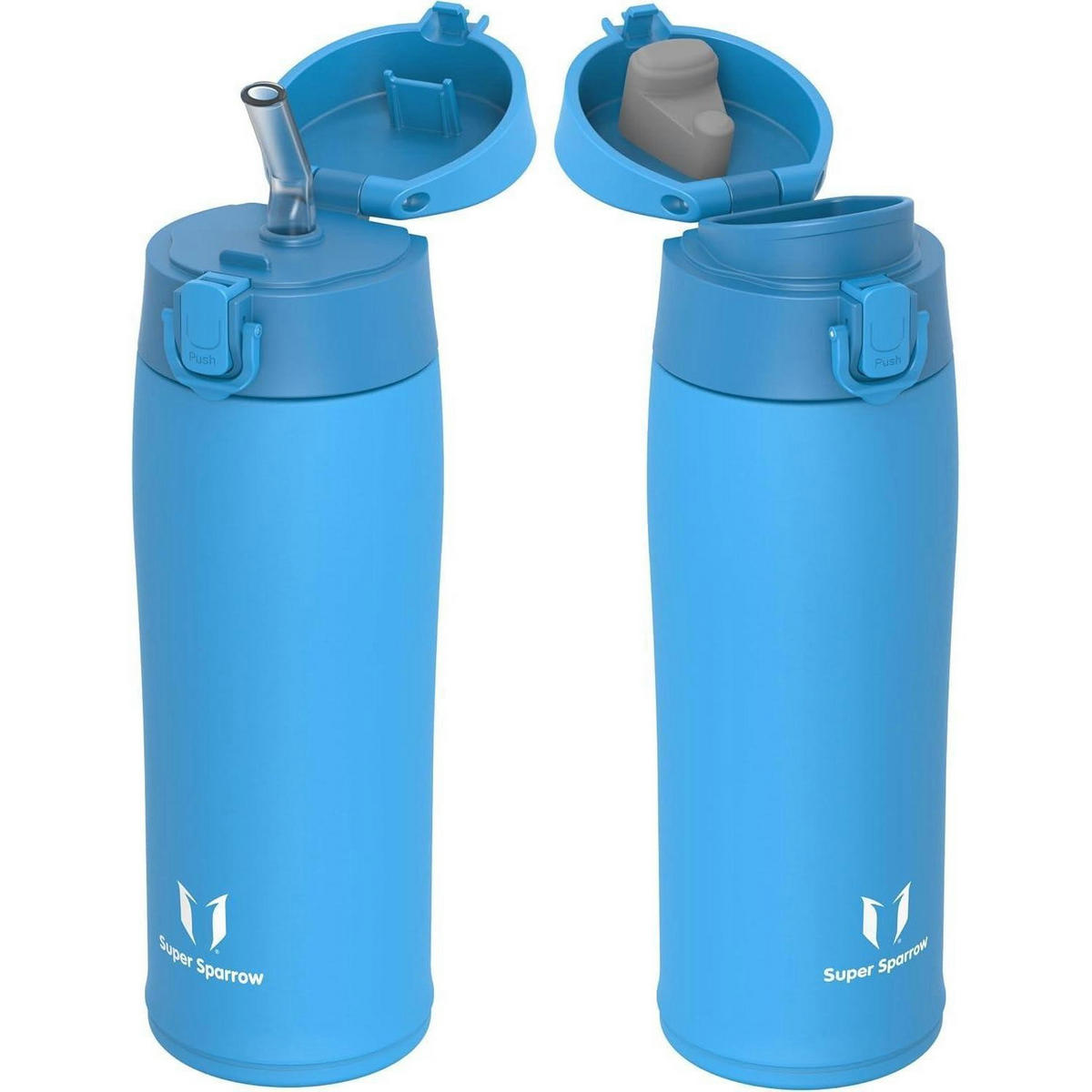 TRINKFLASCHE Edelstahl 500 ml Himmelblau - Blau, Metall (7.2/7.2cm)