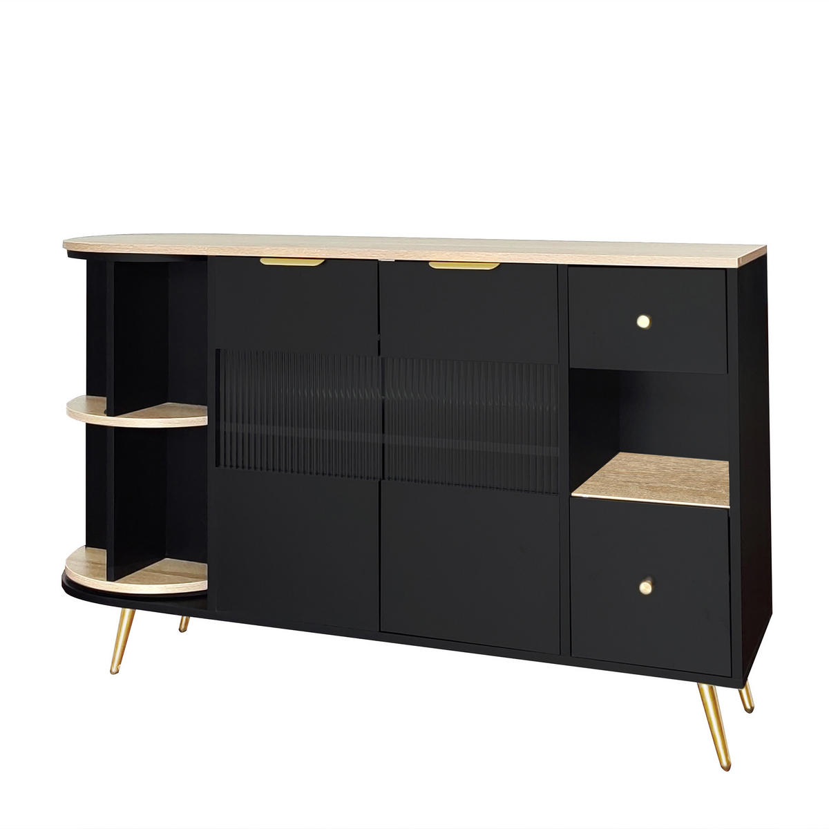 SIDEBOARD Schwarz 130/40/65 cm - Schwarz, Holzwerkstoff (40/65/130cm) - Urban Meuble