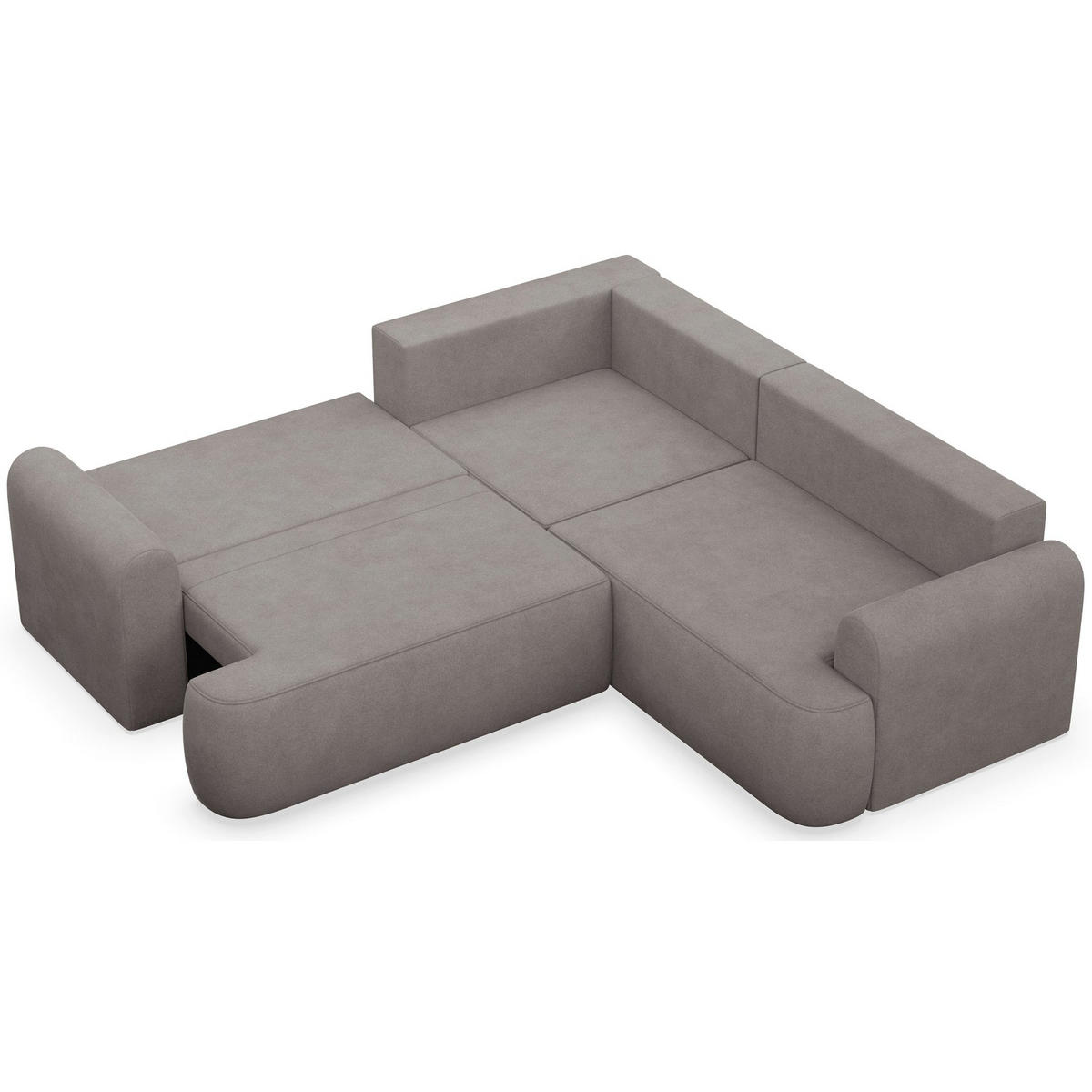 ROHOVÁ POHOVKA Ovo Zelený manšestr univerzální s úložným prostorem - černá/šedohnědá, textil/plast (245/245cm) - Selsey