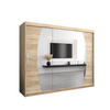 SCHWEBETÜRENSCHRANK 200/250/62 3-türig - Silberfarben/Sonoma Eiche, Holz/Kunststoff (250/200/62cm) - Abiks Möbel