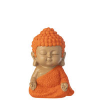 DEKOOBJEKT MÖNCH ZEN - Orange, Glas/Naturmaterialien (16.5/19.5/20cm) - J-Line