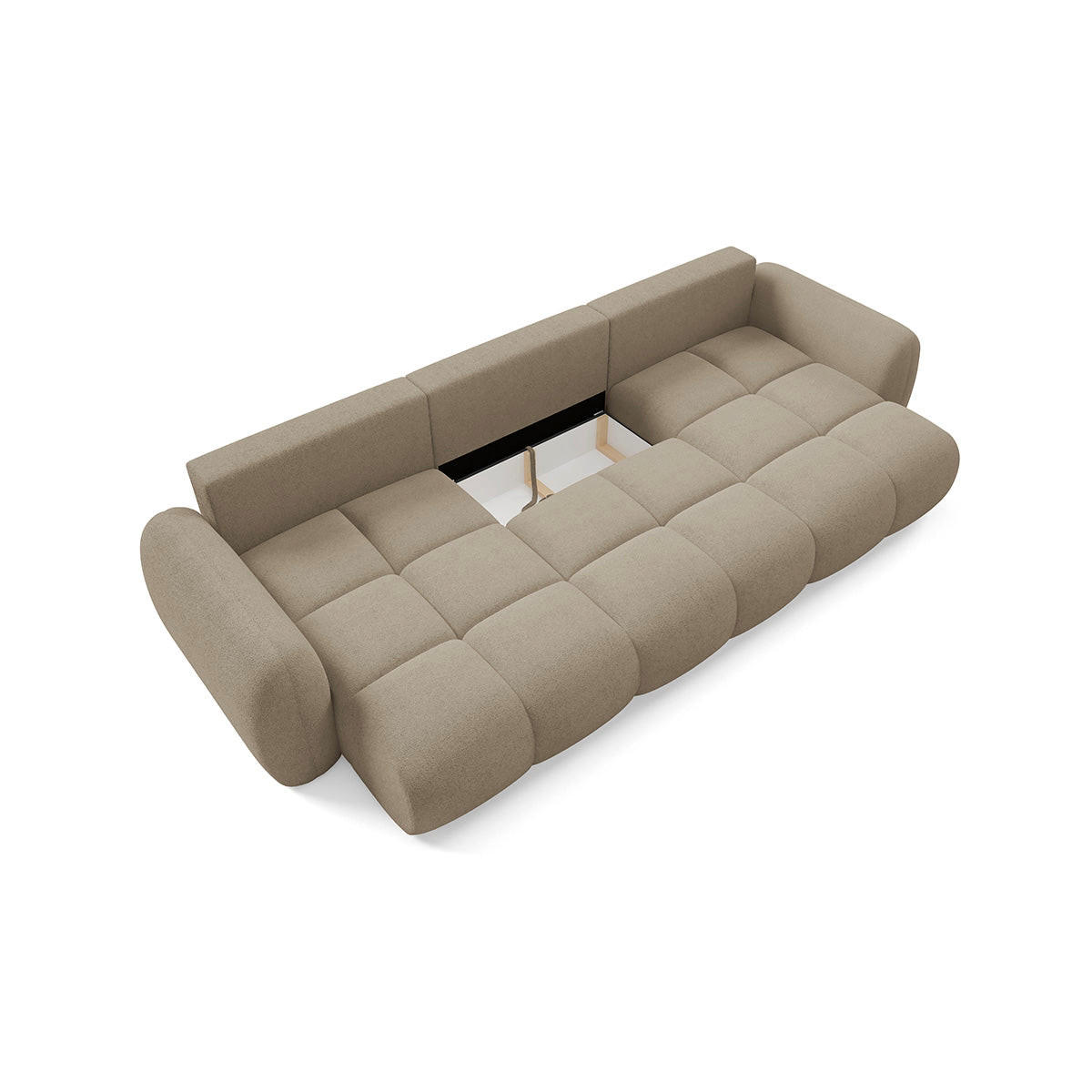 PANORAMASOFA Livio 4 Sitzplätze Beige - Beige, Holz (370/95/165cm) - Petits-meubles