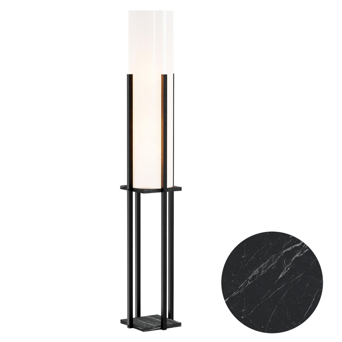 STEHLEUCHTE Gisborne - Schwarz, Holzwerkstoff (25/25/146cm) - lux.pro