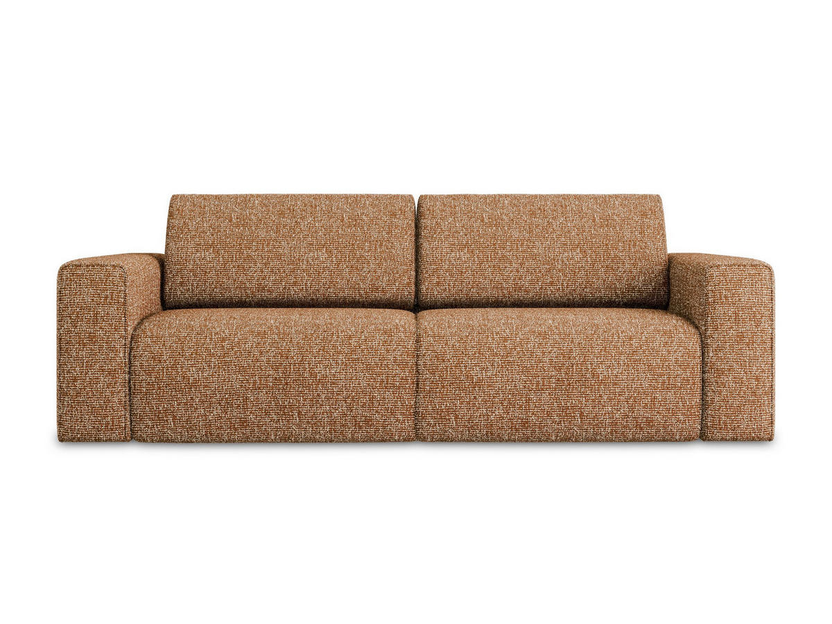 3-SITZER SOFA Strukturstoff Stoff Orange - Terra cotta/Schwarz, Kunststoff/Textil (224/80/103cm) - Makamii