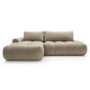 ECKSOFA Ombo Beige Velours 280 cm - Beige/Schwarz, Kunststoff/Textil (284/167cm) - Selsey