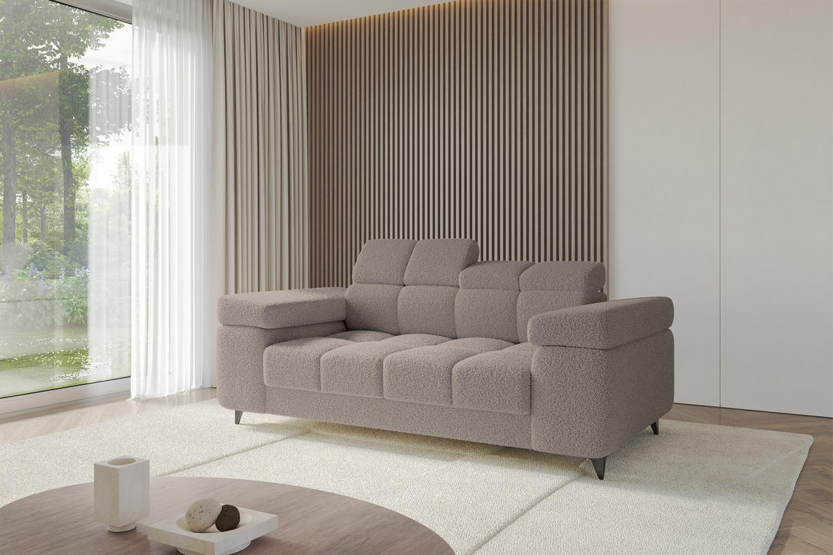 SOFA 2-Sitzer LORD-S1 194x97x90 cm Braun Bouclé - Braun, Holzwerkstoff/Textil (194/90/97cm) - ALTDECOR