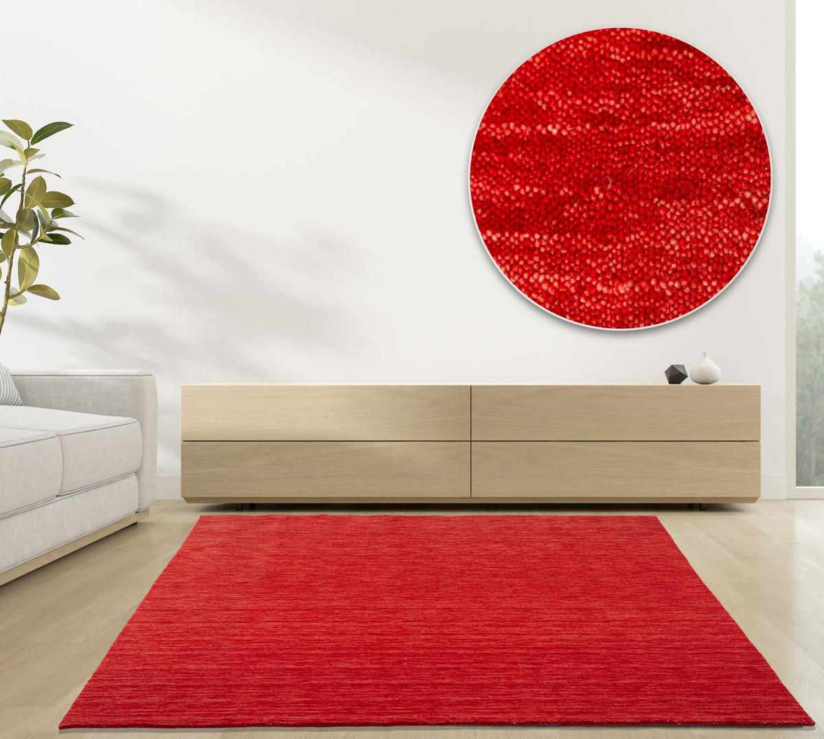WEBTEPPICH Luxus Designerteppich 40x60 cm - Rot, Textil (40/60cm) - Rug and Roll