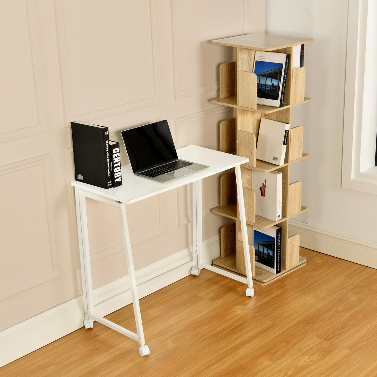 SCHREIBTISCH in Stahl - Weiß, Metall (80/40/70.5cm) - Meubles Cosy