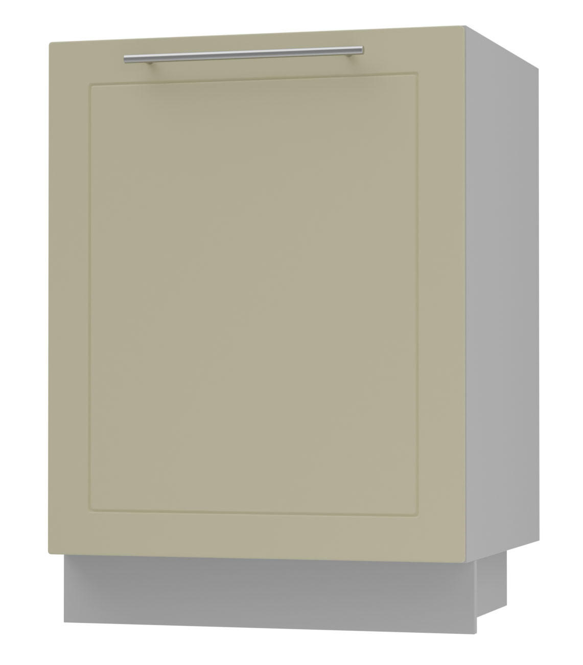 KÜCHENUNTERSCHRANK Kvantum D1D/60 Vanille Matt / Grau Matt 60 / 50 / 82cm - Creme/Grau, Holz/Holzwerkstoff (60/82/50cm) - Feldmann-Wohnen