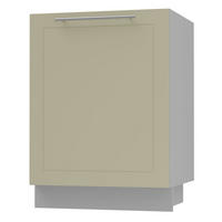 KÜCHENUNTERSCHRANK Kvantum D1D/60 Vanille Matt / Grau Matt 60 / 50 / 82cm - Creme/Grau, Holz/Holzwerkstoff (60/82/50cm) - Feldmann-Wohnen