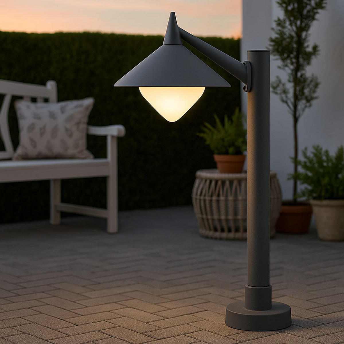 LED STEHLEUCHTE MANHATTAN Grau ALU - Grau, Metall (40/26/58cm)