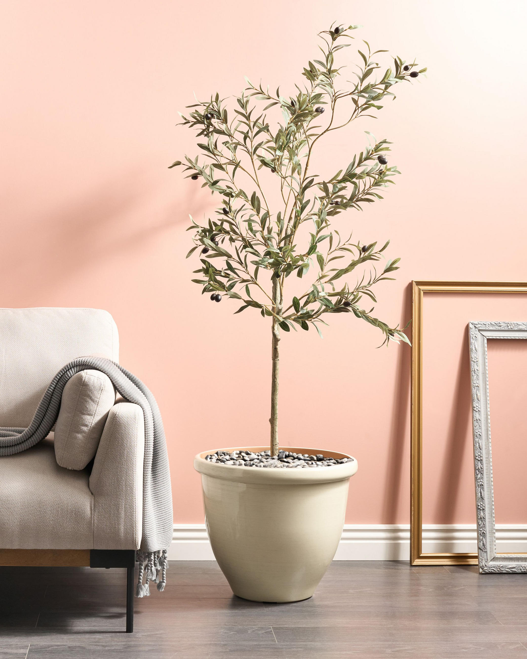 BLUMENTOPF Beige Tesalia - Beige, Kunststoff (42cm) - Beliani