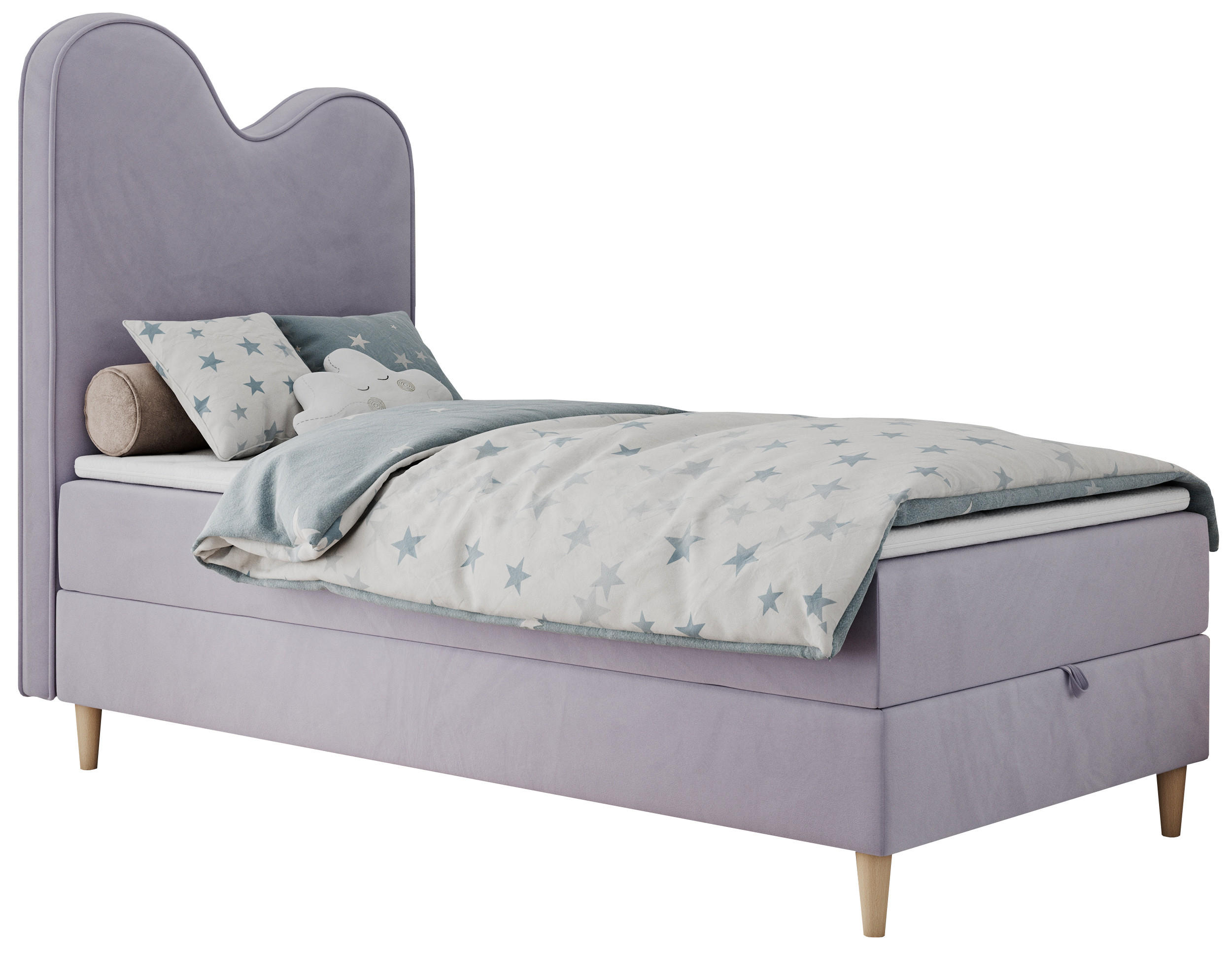 BOXBETT FLOW 90/180 Violett Velvet - H3 - Violett, Holz/Textil (90/180cm) - MKS