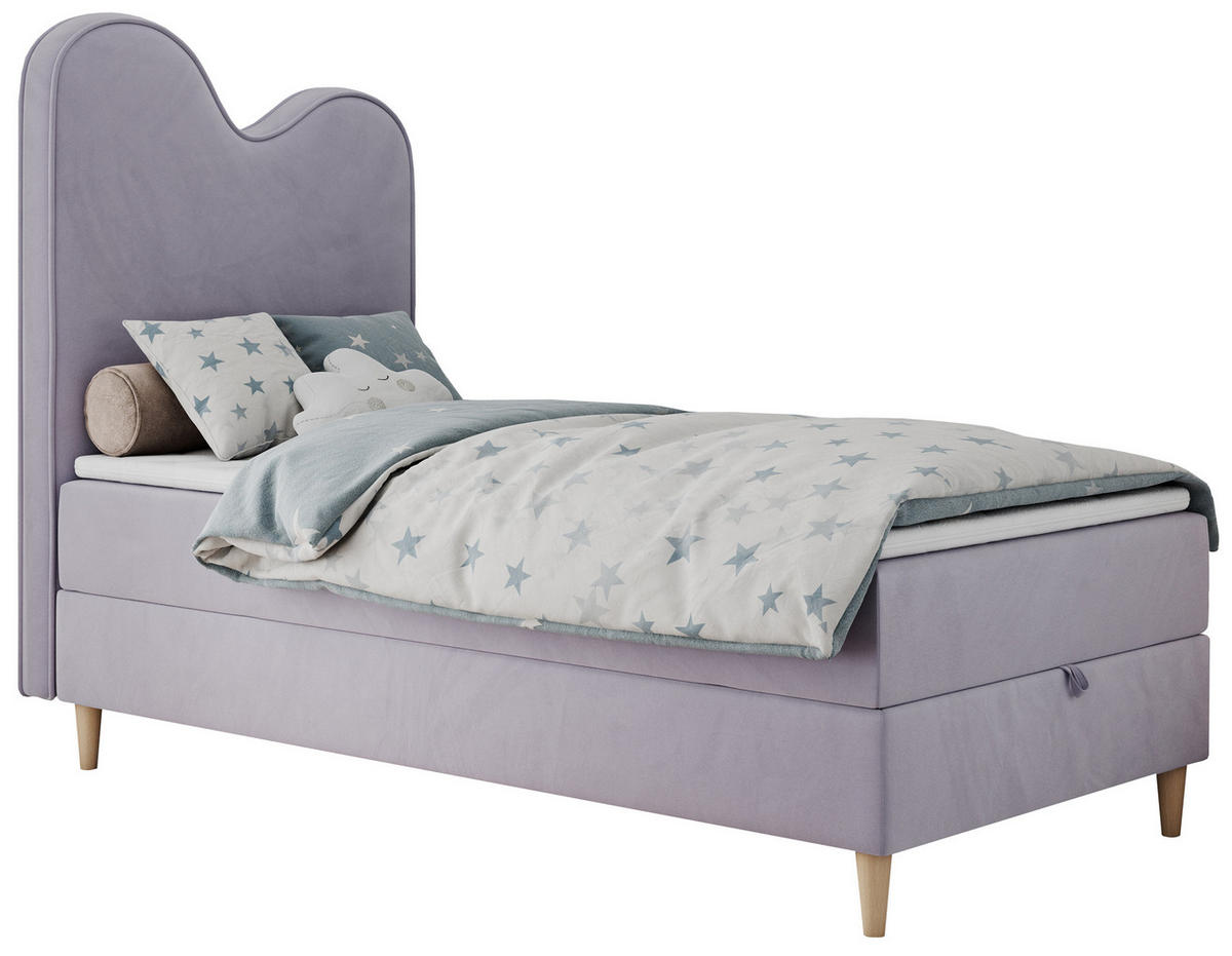 BOXBETT FLOW 90/180 Violett Velvet - H3 - Violett, Holz/Textil (90/180cm) - MKS