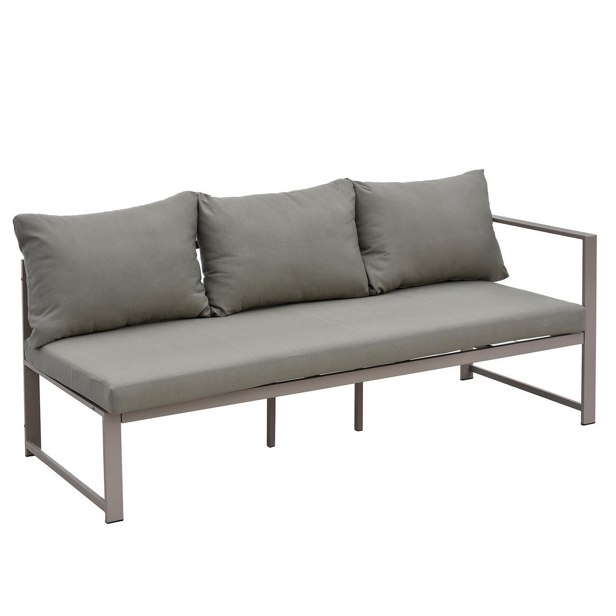 DINING-LOUNGESET - 6-teilig - Eisen / Polyester - Taupe, Textil/Metall - home24