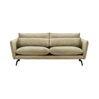 DREISITZER-SOFA Layla-Velluto 3 - Beige, Holz/Textil (237/95/98cm)