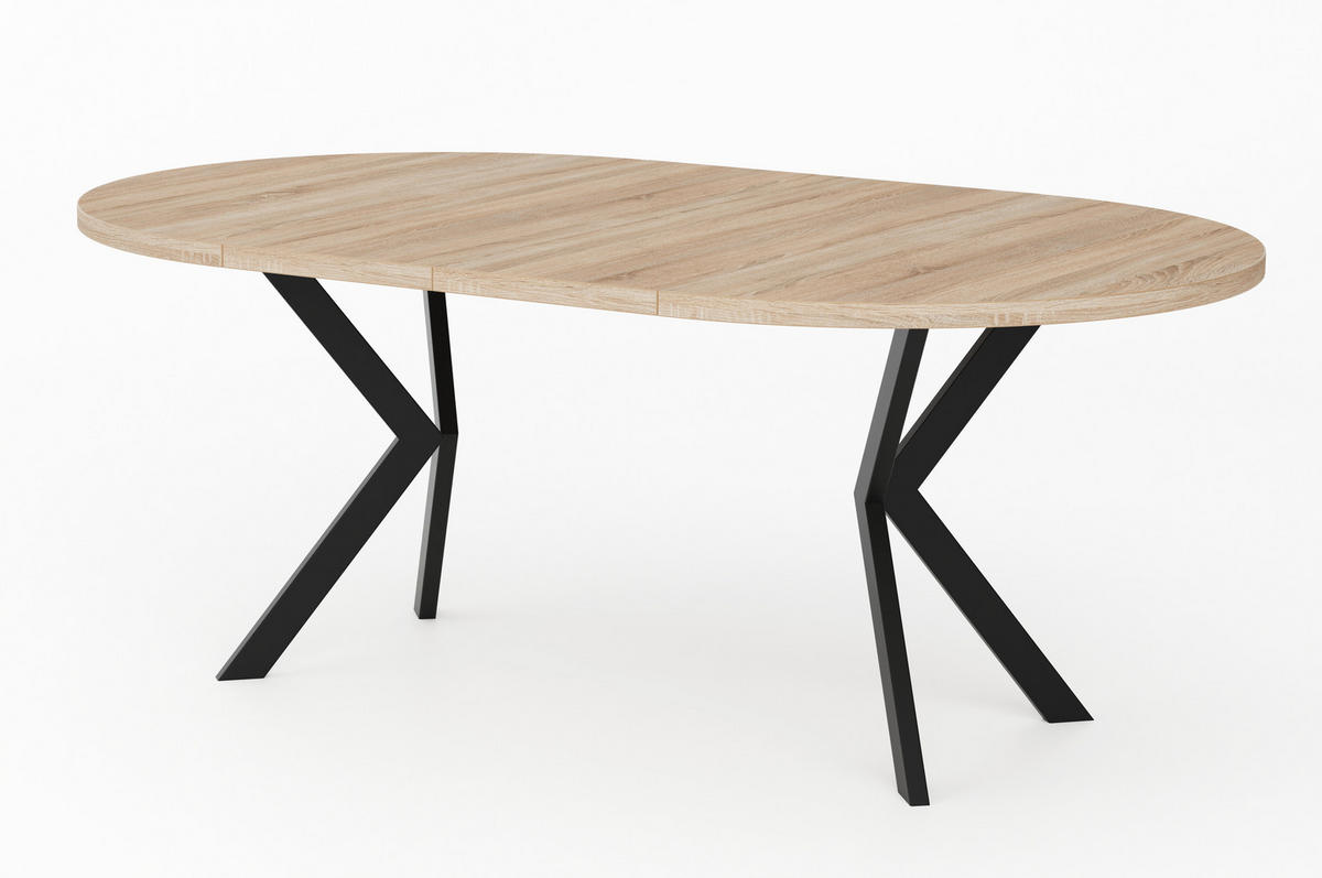 ESSTISCHE EDEN - Schwarz/Sonoma Eiche, Holzwerkstoff (120/120/76cm) - Meblini