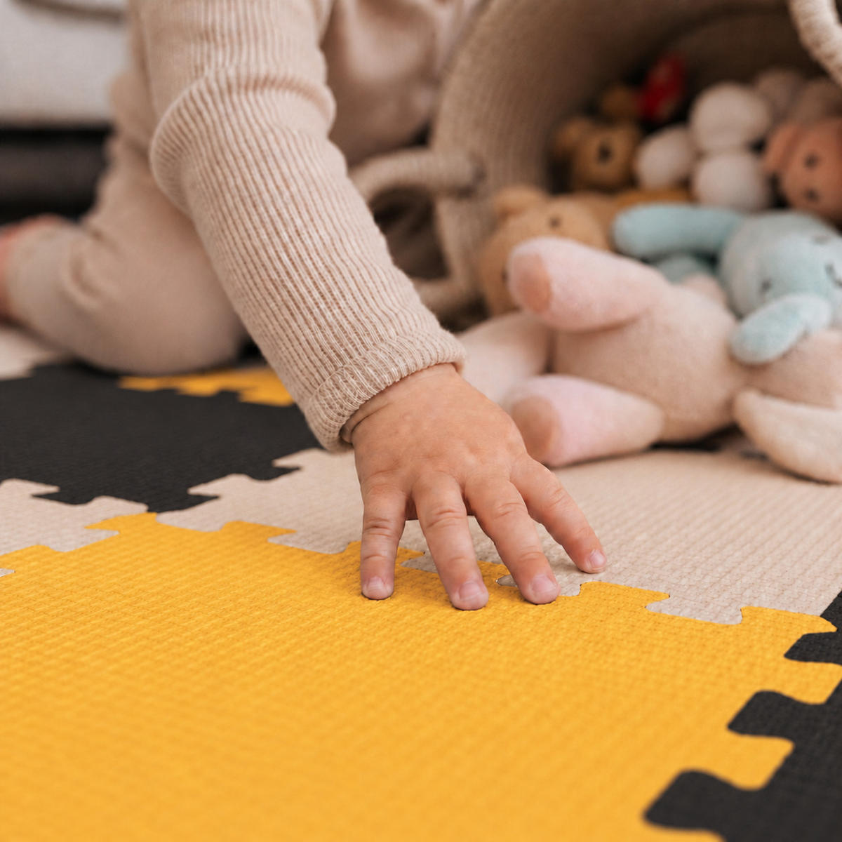 SPIELMATTE ab Null - 270/90 cm Puzzlematte Schwarz - Multicolor, Kunststoff (30/30cm) - Littletom