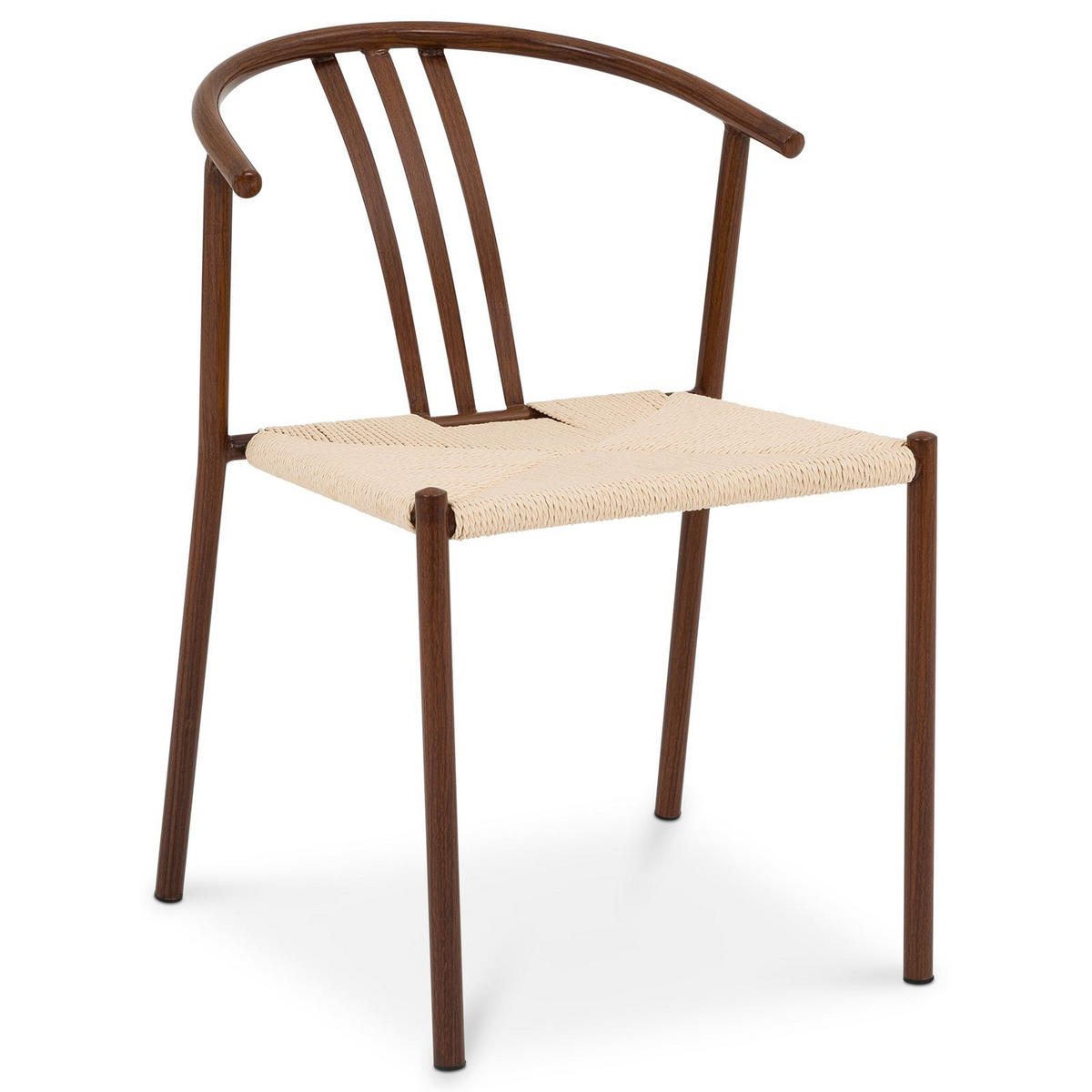 ESSZIMMERSTÜHLE AVA 2er-Set dunkelbraun - Dunkelbraun, Textil/Metall (52/75/56cm) - IDIMEX