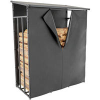 KAMINHOLZREGAL 130/70/165 cm Metall anthrazit - Anthrazit/Schwarz, Metall (130/165/70cm) - CLP