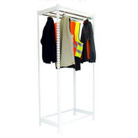 KLEIDERSTANGENREGAL Metal Einzel | HxBxT 300x90x50cm | Weiß | Kleiderständer Garderobe Klamottenregal Stangenregal Regal - Weiß, Metall (90/300/50cm) - PROREGAL