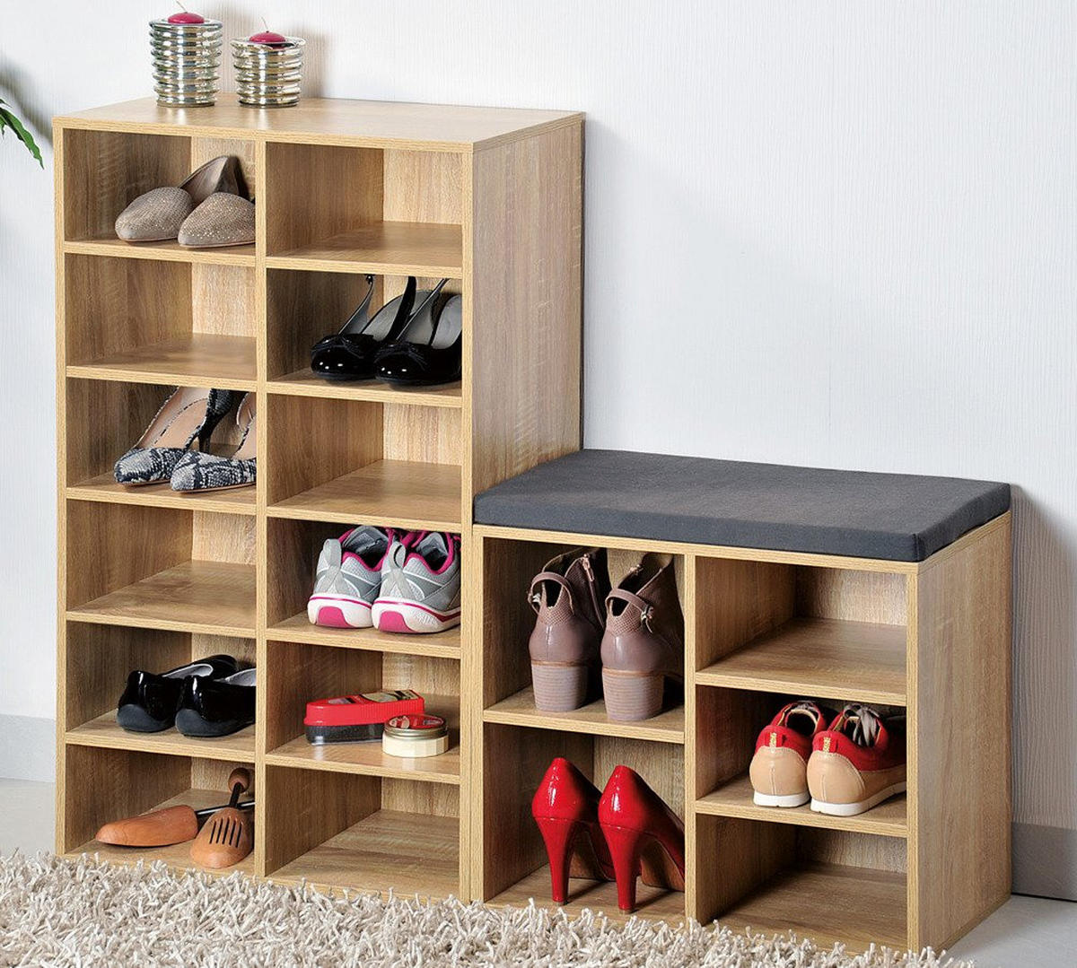SCHUHSCHRANK für Flur 29,5/51,5/48 cm - Beige, Holz (51.5/48/29.5cm) - Kesper
