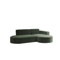 ECKSOFA Modernes L-förmiges Modena Studio Stoff Raven Grün Rechts - Grün, Holz/Textil (236/165cm) - Kaiser Möbel