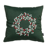 KISSENHÜLLE Berry Wreath 43x43 cm - Grün, Textil (43/1cm) - Dekoria