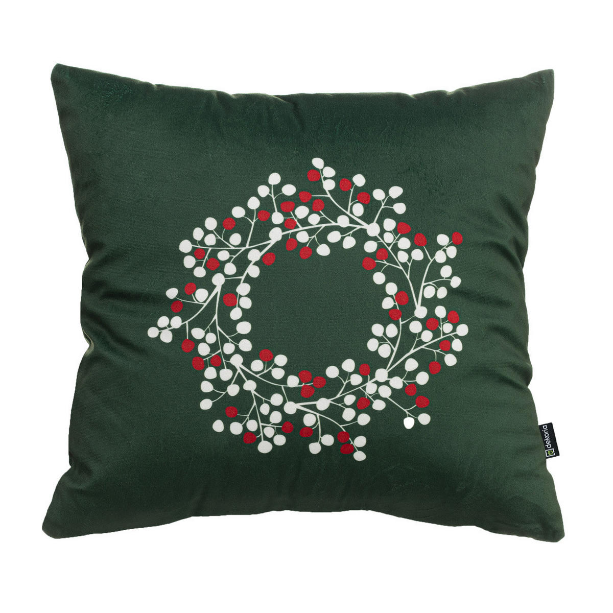 KISSENHÜLLE Berry Wreath 43x43 cm - Grün, Textil (43/1cm) - Dekoria