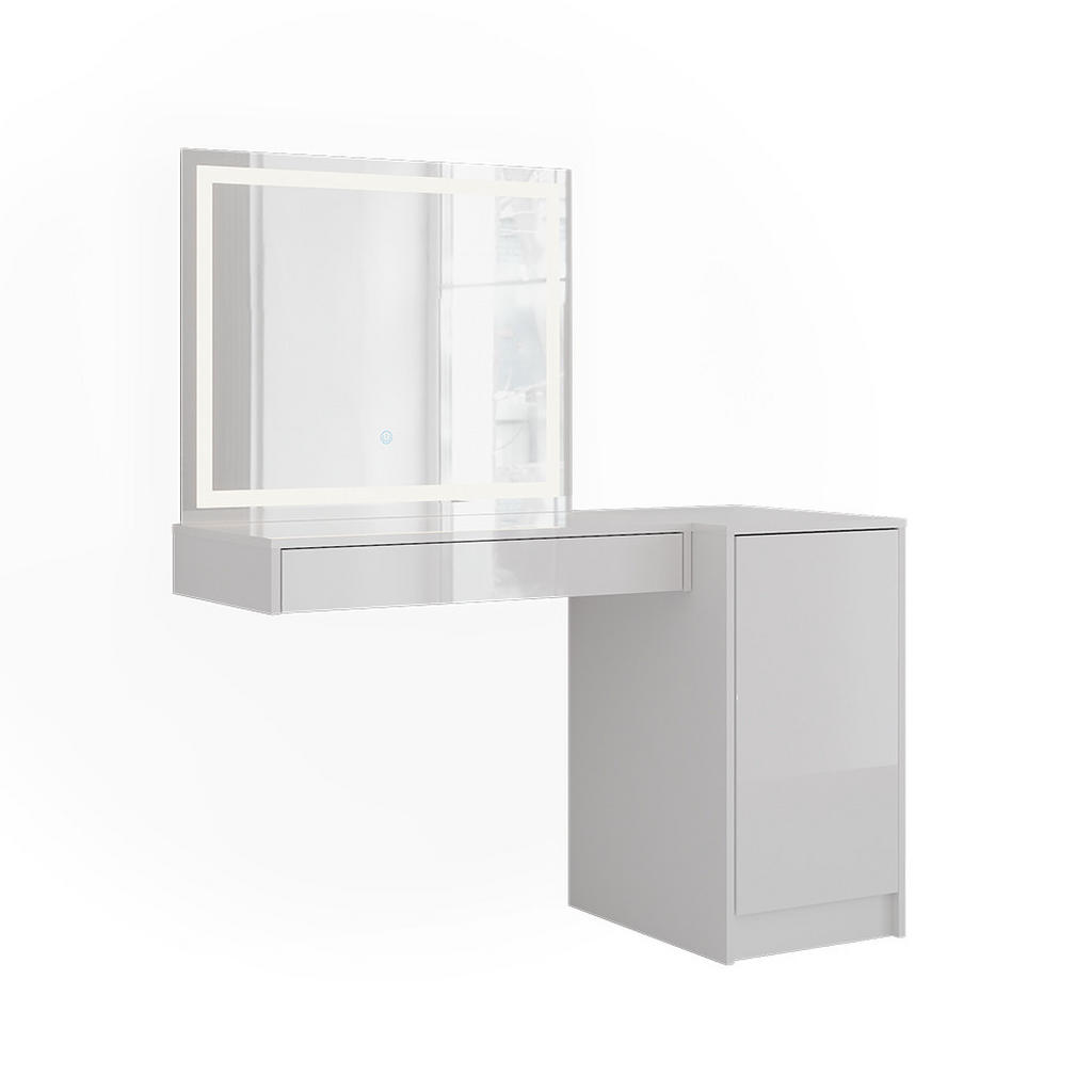 Vicco TOALETNÍ STOLEK Sherry Bílá/bílý vysoký lesk 120 cm 3 díly