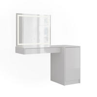 SCHMINKTISCH Sherry Weiß/Weiß Hochglanz 120 cm 3 Teile - Weiß Hochglanz, Holzwerkstoff (120/76/50.1cm) - Vicco