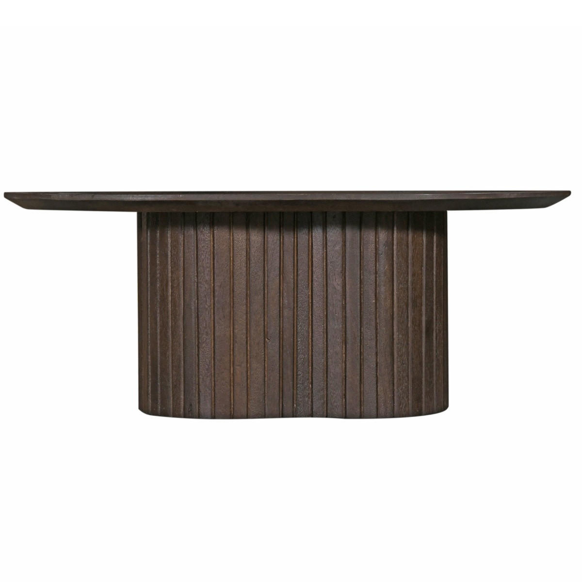 COUCHTISCH oval aus Mangoholz 90cm, dunkelbraun - Dunkelbraun, Holz (90/60/35cm) - Giga Meubel