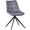 DREHSTUHL Samt dunkelgrau - Dunkelgrau/Schwarz, Textil/Metall (48/82/56cm) - CLP
