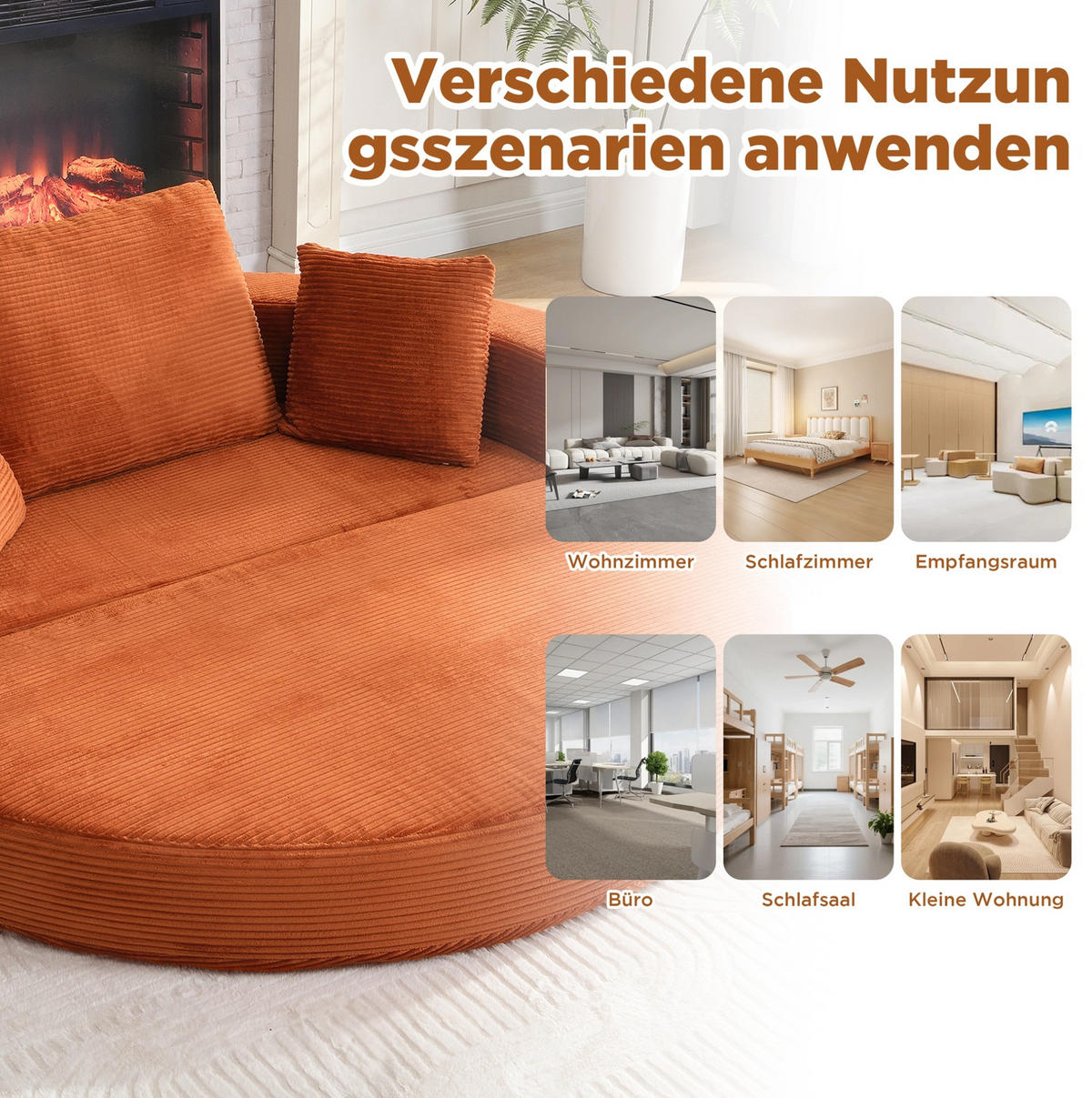 SCHLAFSOFA 173/88/60 cm in Orange – faltbar und als Gästebett nutzbar - Orange, Textil (176/40/173cm) - BEAOK
