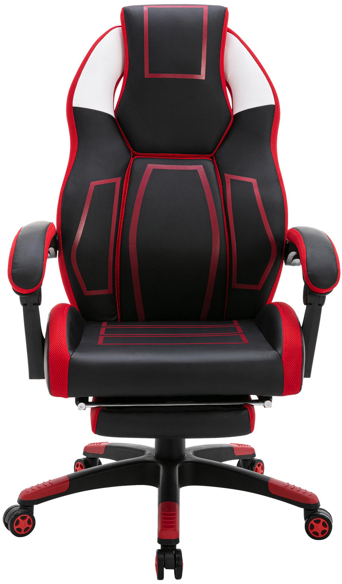 BÜROSTUHL Nexil Kunstleder schwarz/rot - Schwarz, Metall (69/127/70.5cm) - TPFLiving