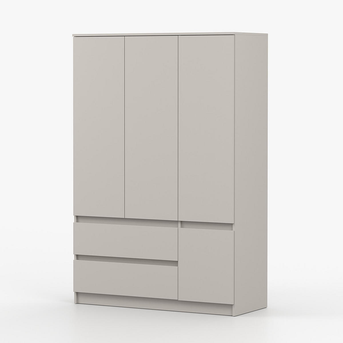 DREHTÜRENSCHRANK SOLO 4D2S II 120 cm Kaschmir/Kaschmir, 4-türig, zwei Schubladen, grifflos - Kaschmir, Holzwerkstoff (120/180/50cm) - imoebel24