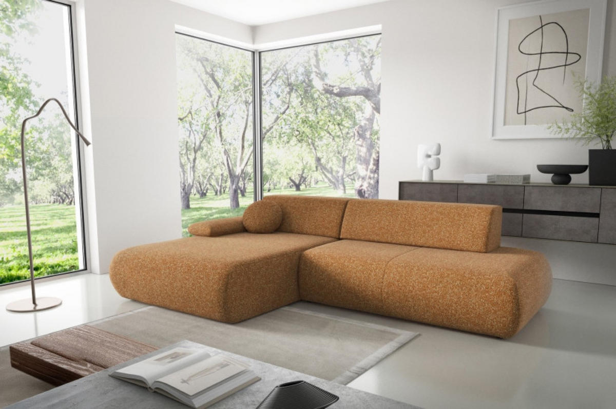 ECKSOFA Orange PENTI Ausziehbar Mit Bettkasten Links - Orange, Textil (286/173.5cm) - Sepro Meble