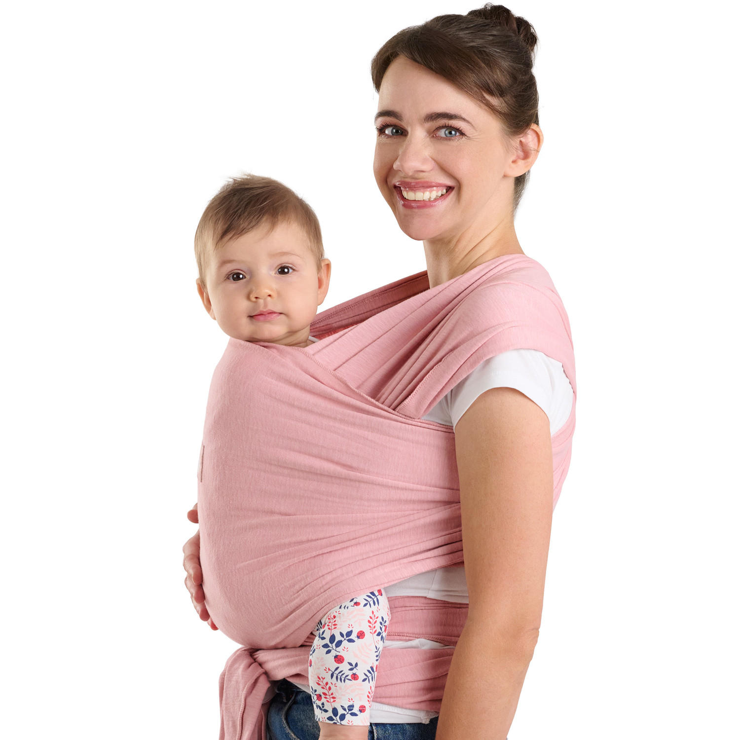 BABYTRAGEN für Neugeborene bis 15 kg - 100% Baumwolle (Ohne Elasthan) - Rosa - Rosa, Textil (60/5.1cm) - Laleni