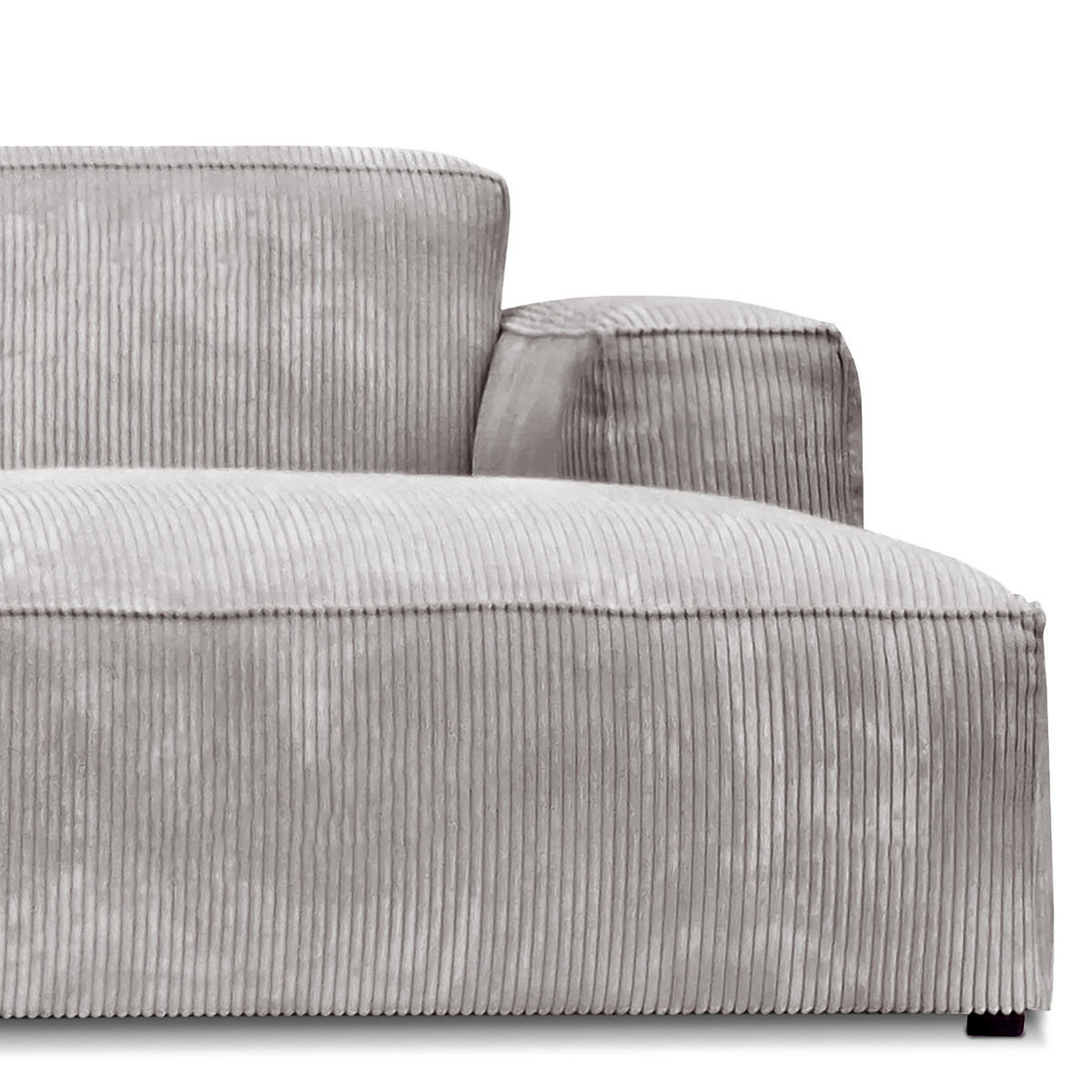 ECKSOFA mit Longchair - Hellgrau/Schwarz, Kunststoff/Textil (345/170cm) - home24