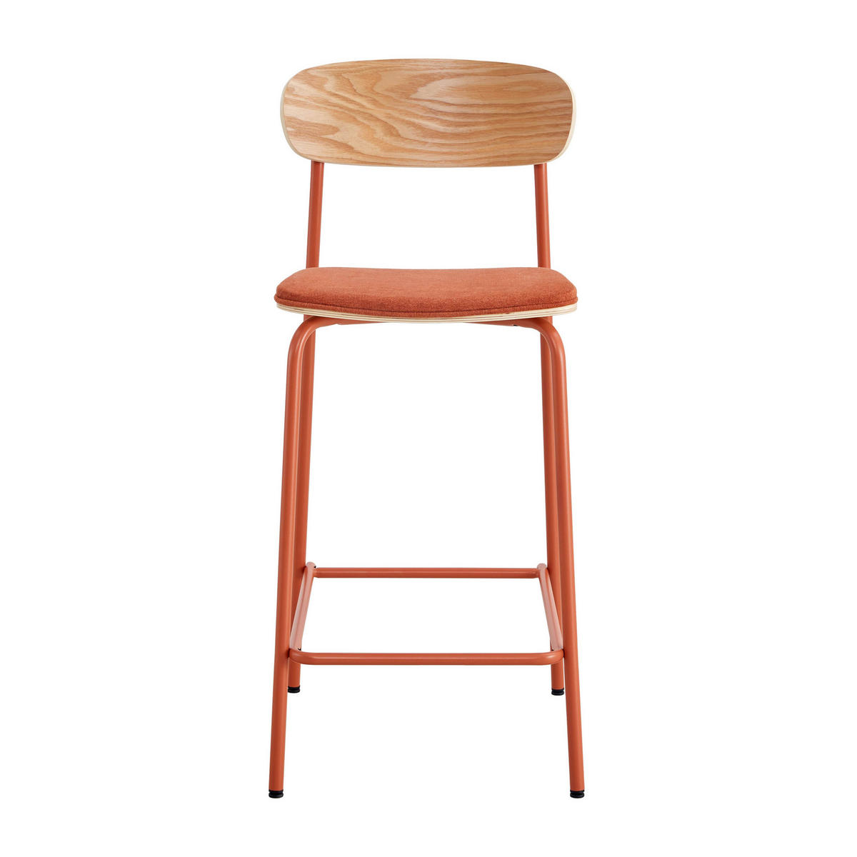 BARSTUHL 2-tlg., Orange - Orange, Holz (42/96/50cm) - Oviala