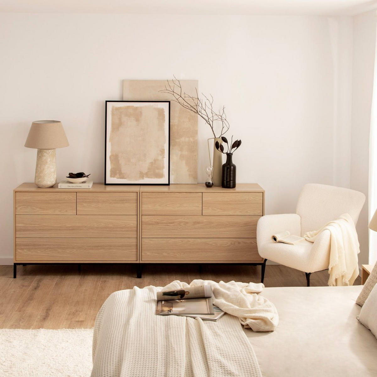 KOMMODE MIT SCHUBLADEN Remi Natürlich 110 cm x 80 cm - Naturfarben, Holzwerkstoff (110/80/40cm)