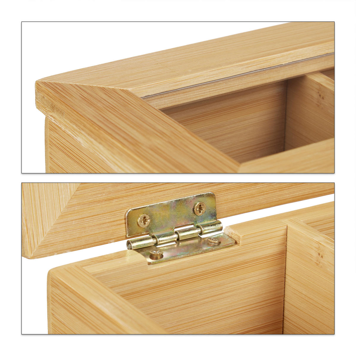 TEEBOX - Hellbraun, Holz/Kunststoff (44/9/9cm) - Relaxdays