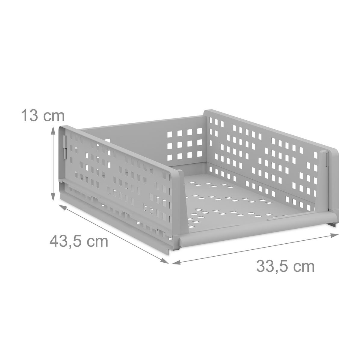3XSCHRANK Organizer - Grau, Kunststoff (33.5/13/43.5cm) - Relaxdays