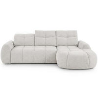 ECKSOFA Sorel Mini mit Automatisch verstellbarer Sitztiefe und Kopfstützen, rechts, Hellbeige - Beige, Textil (275/190cm) - Beautysofa