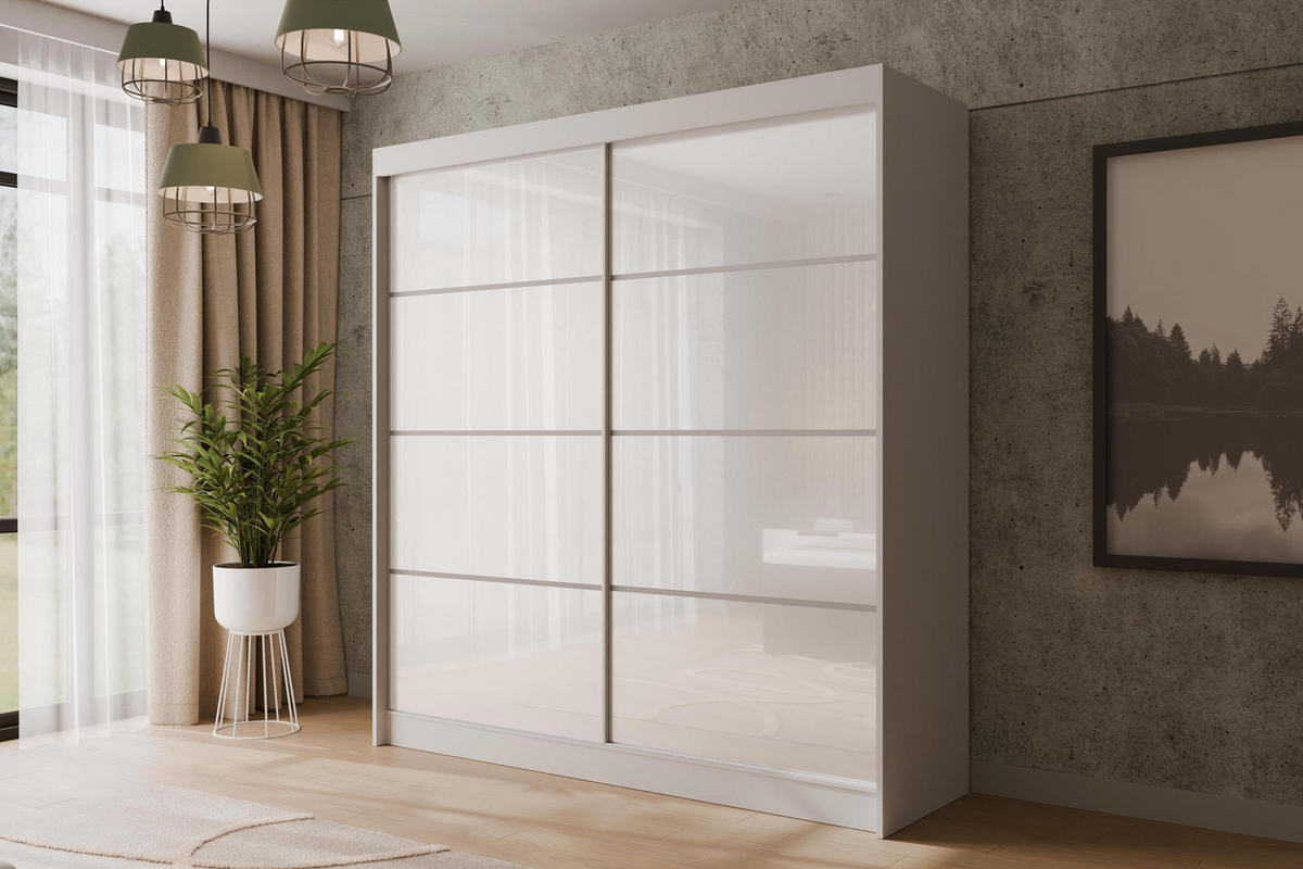 KLEIDERSCHRANK PEKA III - 200 cm - Weiß - Weiß, Holzwerkstoff (200/215/61cm) - ALTDECOR