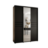 SCHWEBETÜRENSCHRANK 235,2/180/60 3-türig - Schwarz, Holz/Metall (180/235/60cm) - Abiks Möbel
