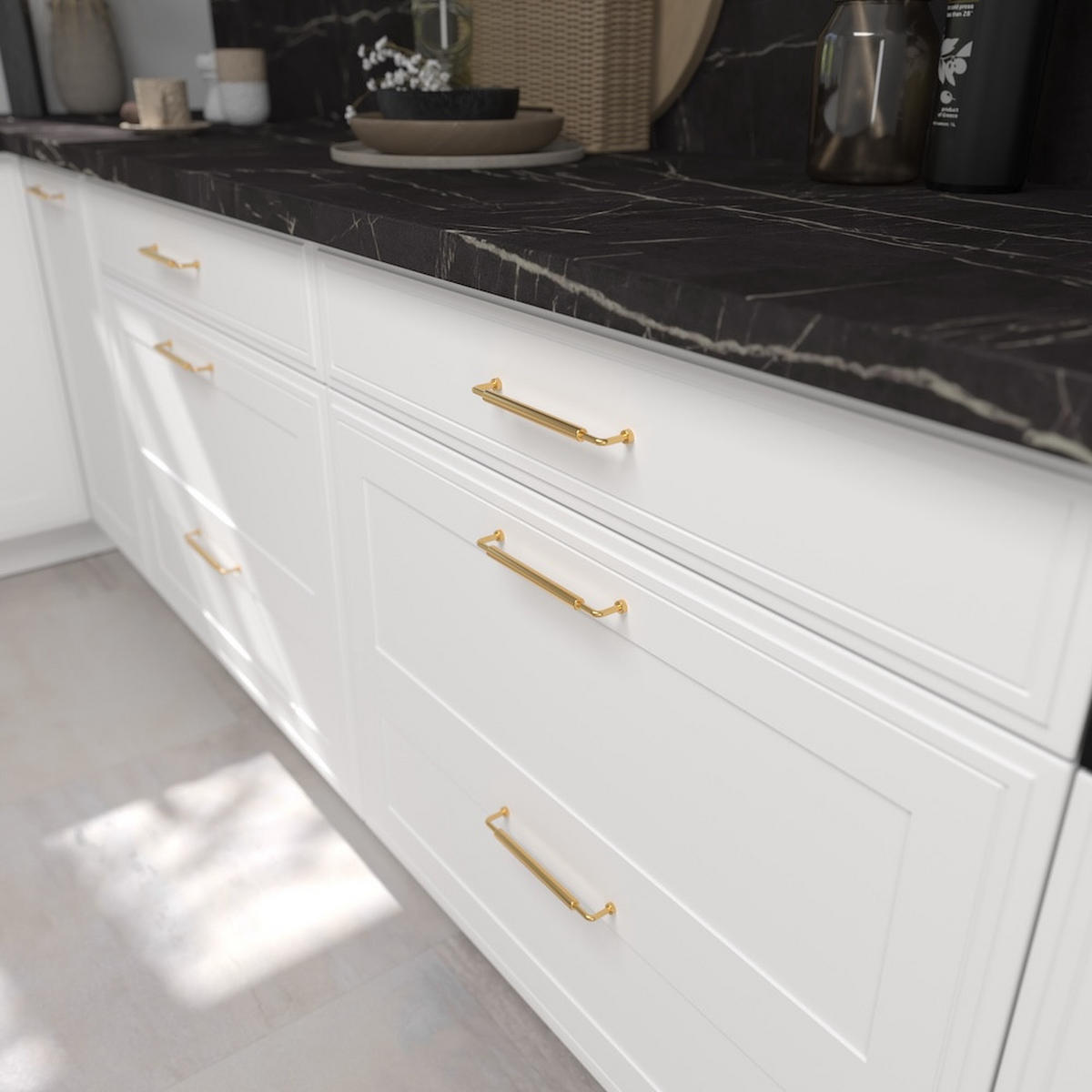 WINKELKÜCHE Salo weiß matt / weiß supermatt 387 / 268 / 207cm 12-teilig - Weiß, Holzwerkstoff/Metall (387/207/268cm) - Feldmann-Wohnen