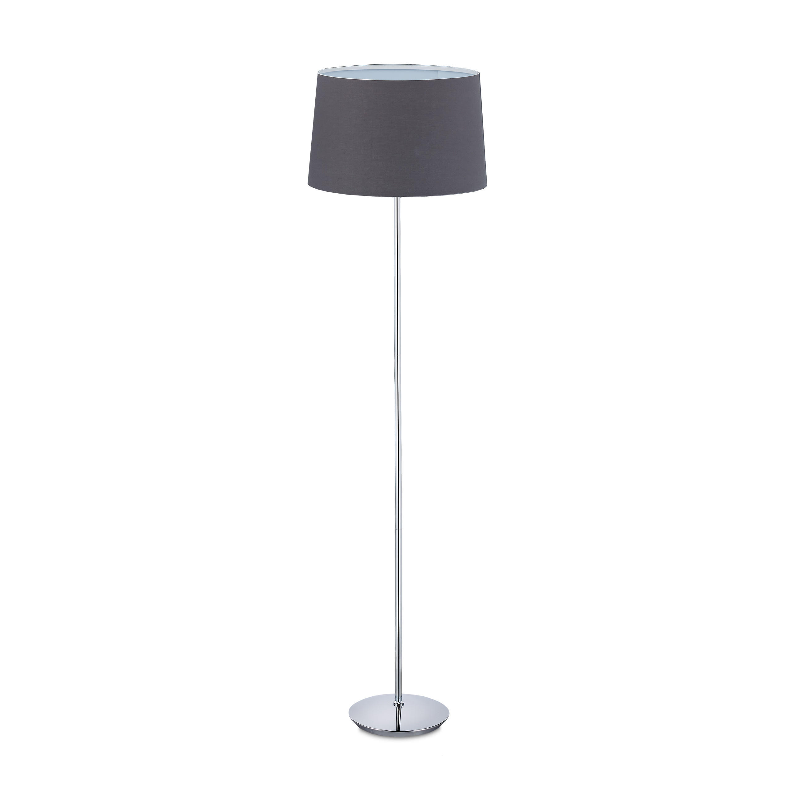 STEHLAMPE - Silberfarben, Kunststoff/Textil (40/40/148.5cm) - Relaxdays