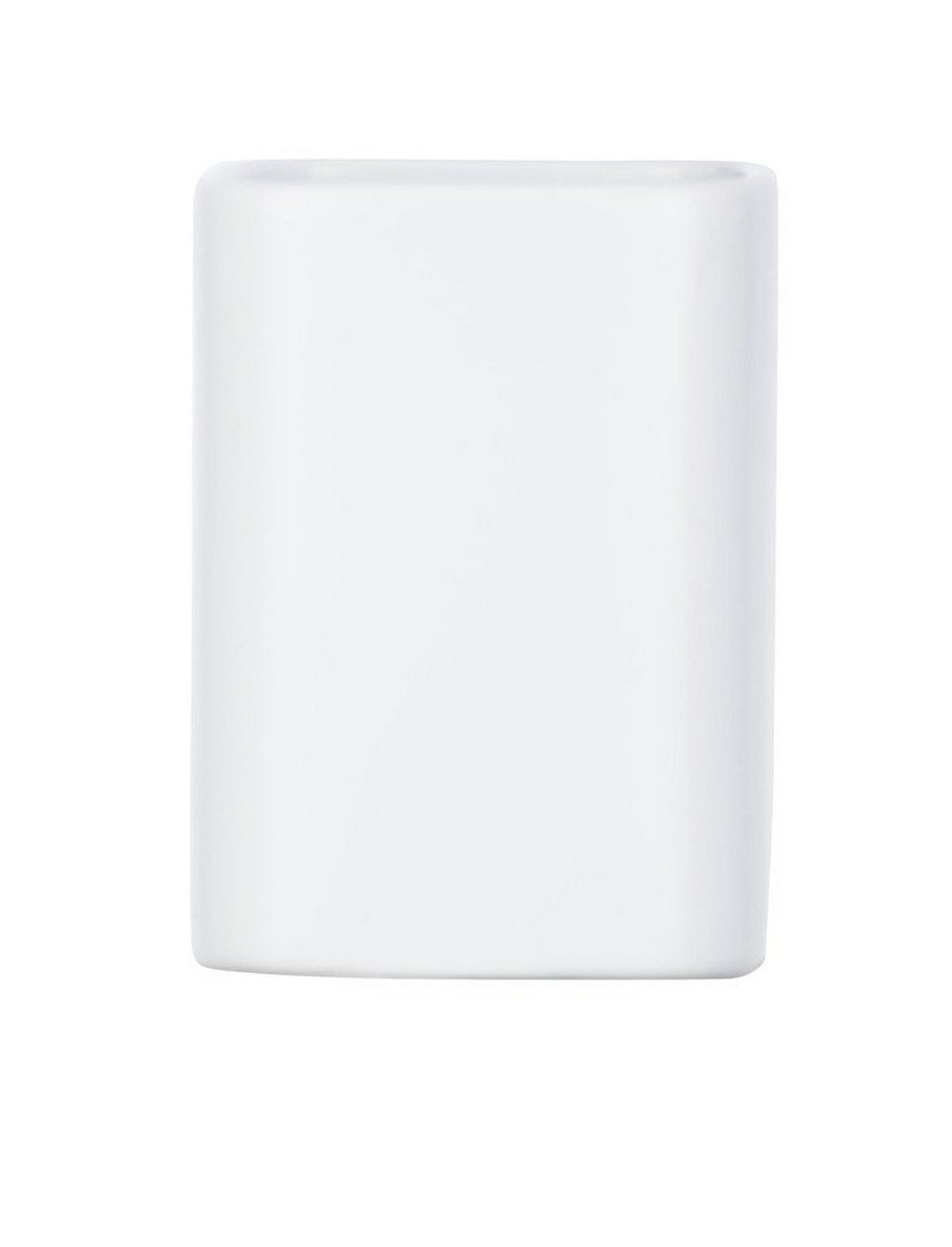 BEHÄLTER für Zahnbürsten und Zahnpasta Hexa 6,5/6,5/9 cm - Weiß, Keramik (6.5/9/6.5cm) - Wenko