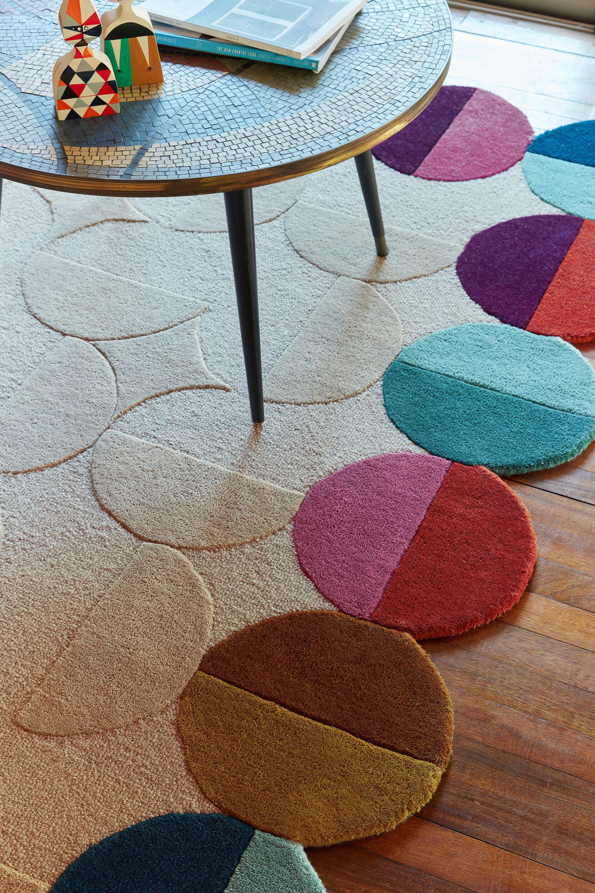 WOLLTEPPICH Scallop Muster, Geometrisch, Wohnzimmer Multicolor-Beige Rechteckig 200x290 - Multicolor, Textil (200/290cm) - KADIMA DESIGN